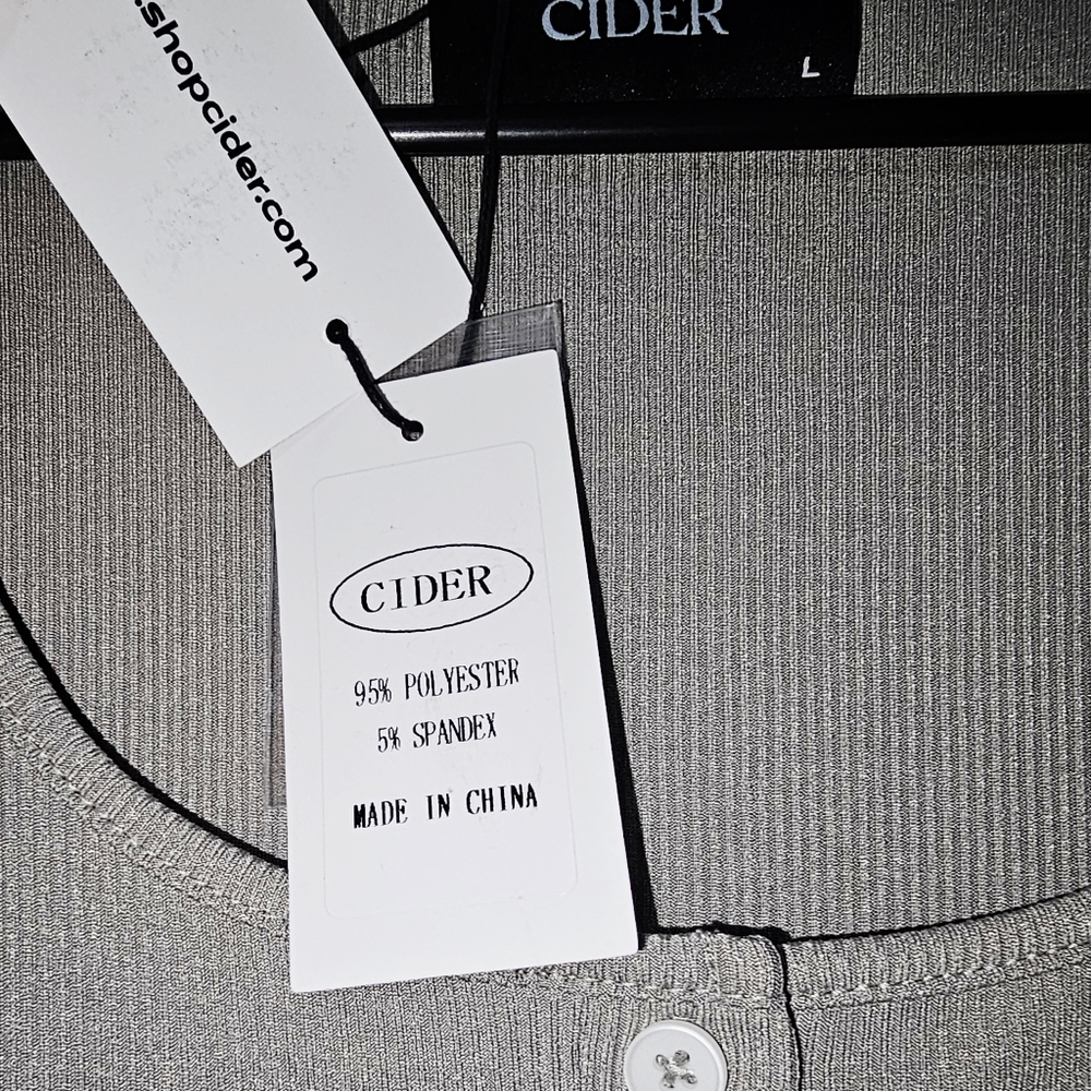 CIDER Rib Button Drawstring Midi High Low Dress Size L - Picture 8 of 8